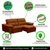 Sofa Retratil Reclinavel 2 Lugares 1,80m Crystal Veludo Laranjado Lansofbr - 7