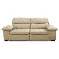 Sofa Retratil Reclinavel 2 Lugares 2,50m Crystal Veludo Bege Lansofbr - 3