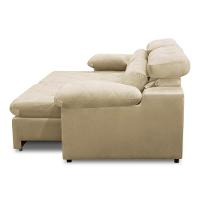 Sofa Retratil Reclinavel 2 Lugares 2,50m Crystal Veludo Bege Lansofbr