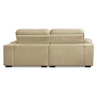 Sofa Retratil Reclinavel 2 Lugares 2,50m Crystal Veludo Bege Lansofbr - 5