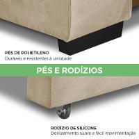 Sofa Retratil Reclinavel 2 Lugares 2,50m Crystal Veludo Bege Lansofbr - 8