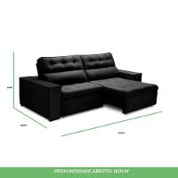 Sofa Retratil Reclinavel 2 Lugares 2,80 Vitória Veludo Preto Lansofbr - 6