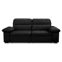 Sofa Retratil Reclinavel 2 Lugares 2,50m Crystal Veludo Preto Lansofbr - 3