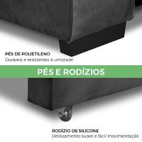 Sofa Retratil Reclinavel 2 Lugares 2,80 Vitória Veludo Grafite Lansofbr - 6