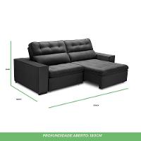 Sofa Retratil Reclinavel 2 Lugares 2,80 Vitória Veludo Grafite Lansofbr - 7