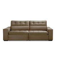 Sofa Retratil Reclinavel 2 Lugares 2,60 Vitória Veludo Capuccino Lansofbr - 2