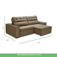 Sofa Retratil Reclinavel 2 Lugares 2,60 Vitória Veludo Capuccino Lansofbr - 6