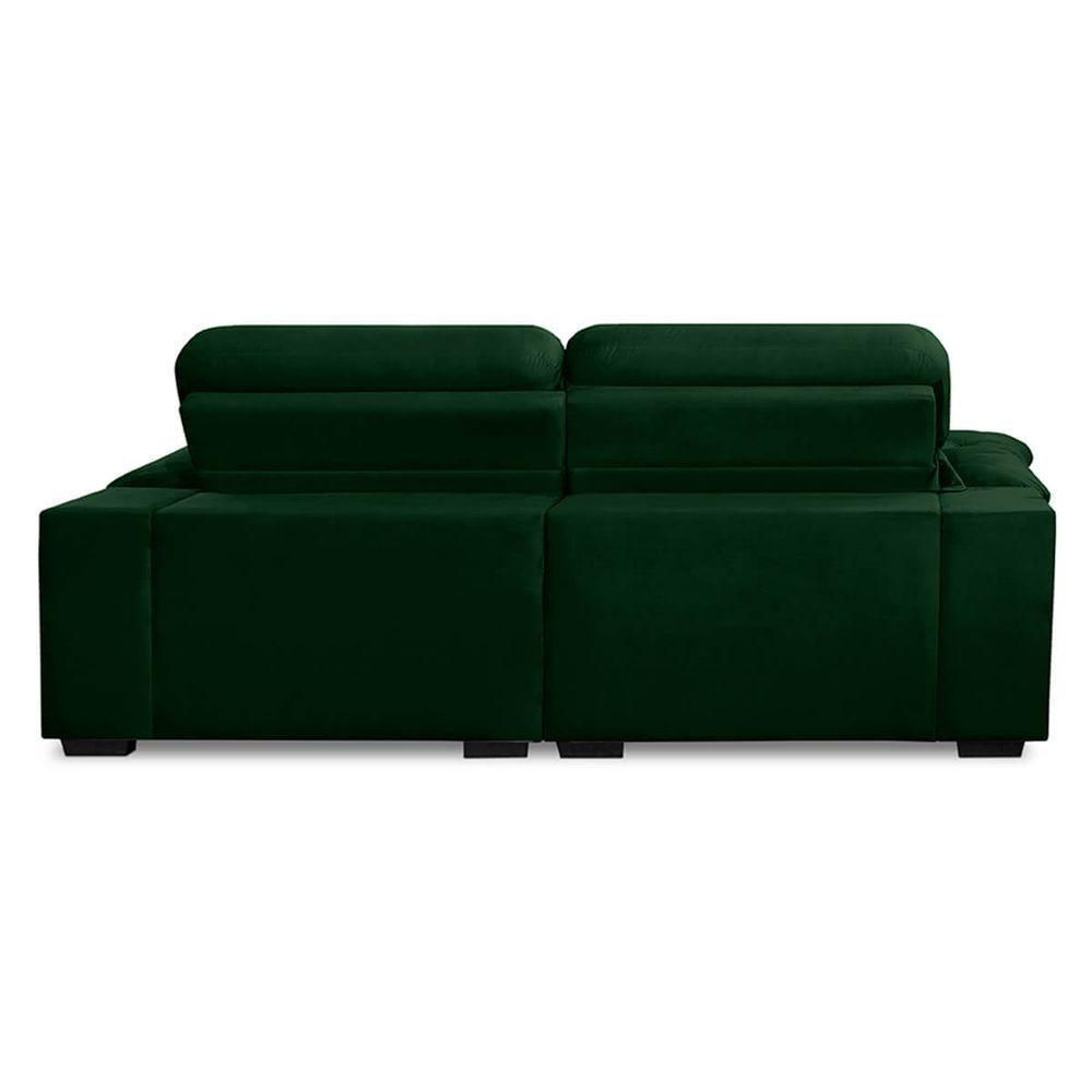 Sofa Retratil Reclinavel 2 Lugares 2,40 Crystal Veludo Verde Lansofbr - 5
