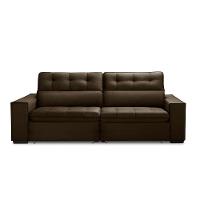Sofa Retratil Reclinavel 2 Lugares 2,80 Vitória Veludo Marrom Lansofbr - 2