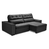 Sofa Retratil Reclinavel 2 Lugares 2,30 Vitória Veludo Grafite Lansofbr - 3