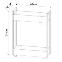 Carrinho Gourmet Auxiliar Para Cozinha 2 Prateleiras Noah Preto M13 - D'rossi Cor Branco - 3