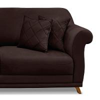 Sofá 2 Lugares Pé De Madeira Julieta 160 Cm Suede S04 - D'rossi Cor Café - 7