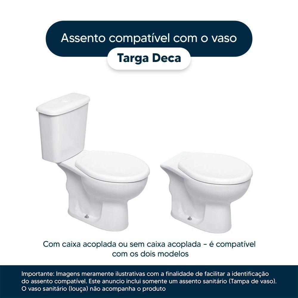 Assento Sanitario Antimicrobiano Targa Branco Para Vaso Deca - 4