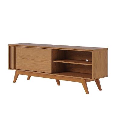 Rack Para Sala Bancada De Tv 60'' 1 Porta Ripado Tarsila C04 - D'rossi Cor Freijó