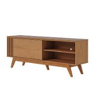 Rack Para Sala Bancada De Tv 60'' 1 Porta Ripado Tarsila C04 - D'rossi Cor Freijó - 1