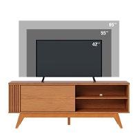 Rack Para Sala Bancada De Tv 60'' 1 Porta Ripado Tarsila C04 - D'rossi Cor Freijó