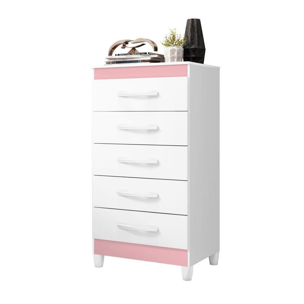 Gaveteiro Fenix Branco Flex Titanium Azul Rosa 5 Gavetas - 4
