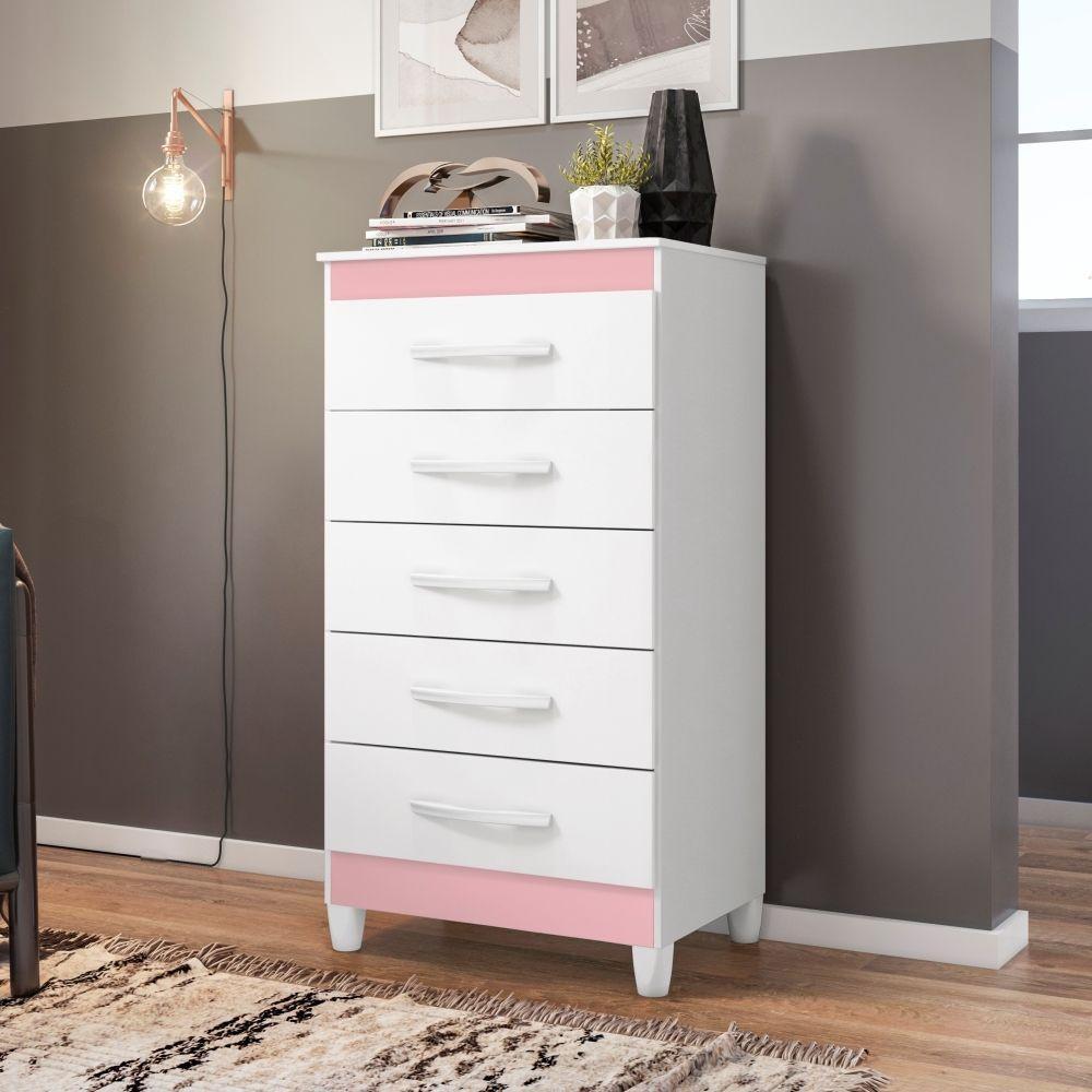 Gaveteiro Fenix Branco Flex Titanium Azul Rosa 5 Gavetas - 9