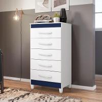 Gaveteiro Fenix Branco Flex Titanium Azul Rosa 5 Gavetas - 10