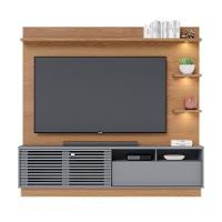 Estante De Tv 70 Polegadas 200cm Com Led Lidia C04 - D'rossi Cor Freijó E Cinza Fosco - 3