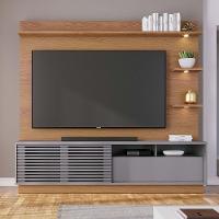 Estante De Tv 70 Polegadas 200cm Com Led Lidia C04 - D'rossi Cor Freijó E Cinza Fosco