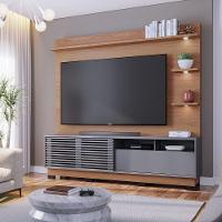 Estante De Tv 70 Polegadas 200cm Com Led Lidia C04 - D'rossi Cor Freijó E Cinza Fosco - 5