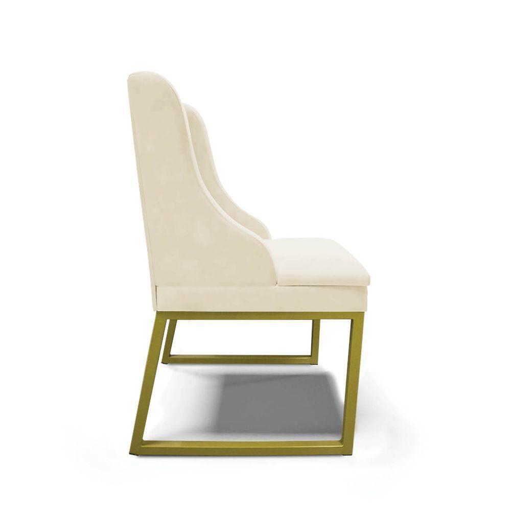 Cadeira Sala De Jantar Industrial Dourado Kit 2 Liz Veludo D03 - D'rossi Rose - 5
