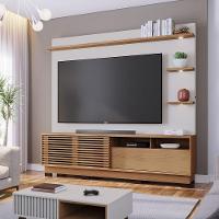 Estante De Tv 70 Polegadas 200cm Com Led Lidia C04 - D'rossi Cor Freijó E Off White Matte - 2