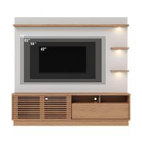 Estante De Tv 70 Polegadas 200cm Com Led Lidia C04 - D'rossi Cor Freijó E Off White Matte - 5