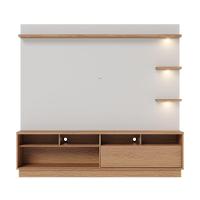 Estante De Tv 70 Polegadas 200cm Com Led Lidia C04 - D'rossi Cor Freijó E Off White Matte - 6