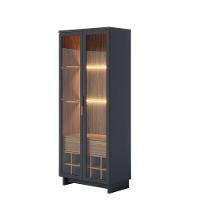 Cristaleira Adega 2 Portas 1 Gaveta Eduarda C04 - D'rossi Cor Preto Fosco E Noce Milano - 1