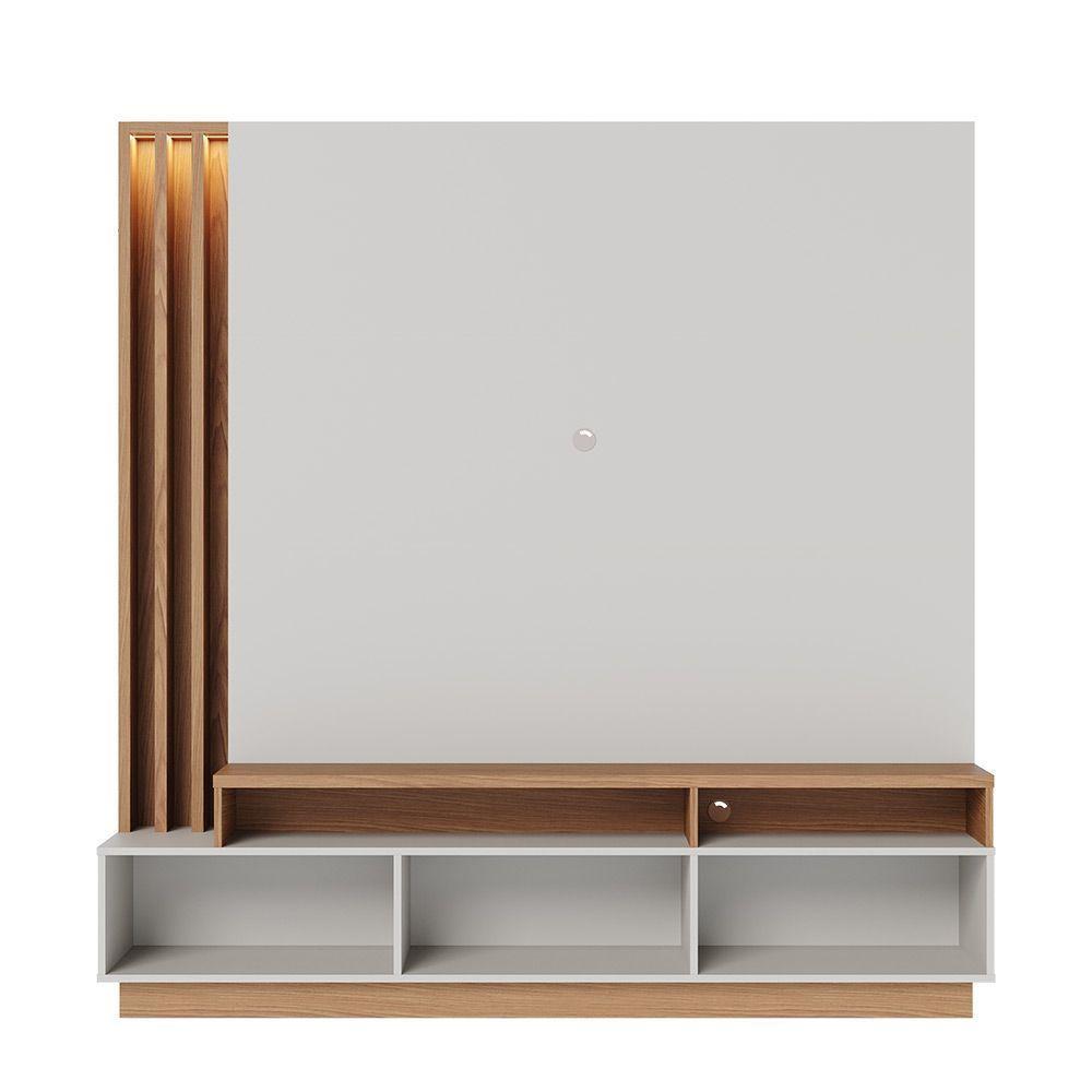 Estante De Tv 65 Polegadas 180cm Com Led Radaelli C04 - D'rossi Cor Freijó E Off White Matte - 7