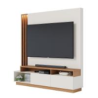 Estante De Tv 65 Polegadas 180cm Com Led Radaelli C04 - D'rossi Cor Freijó E Off White Matte - 1