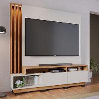 Estante De Tv 65 Polegadas 180cm Com Led Radaelli C04 - D'rossi Cor Freijó E Off White Matte - 2