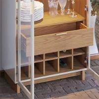 Cristaleira Adega 2 Portas 1 Gaveta Eduarda C04 - D'rossi Cor Off White E Freijó