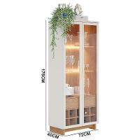 Cristaleira Adega 2 Portas 1 Gaveta Eduarda C04 - D'rossi Cor Off White E Freijó - 7