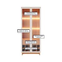 Cristaleira Adega 2 Portas 1 Gaveta Eduarda C04 - D'rossi Cor Off White E Freijó - 8