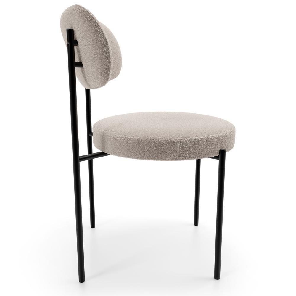 Mesa Valência Com 06 Cadeiras Para Sala De Jantar Louise L02 Bouclê Creme - Lyam Decor - 10