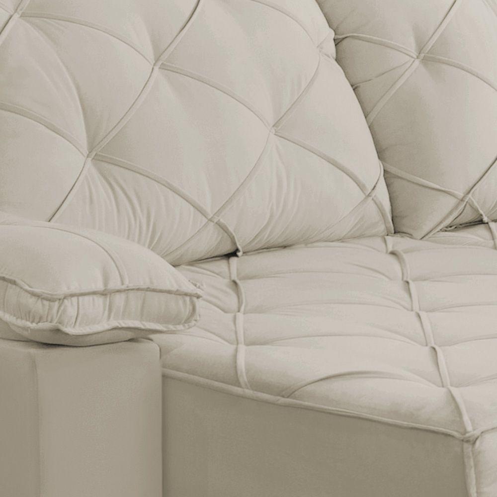 Sofá Retrátil E Reclinável 2,50m Clara | Conforto Premium E Design Elegante | Lansof Brasil Cores Bege - 2