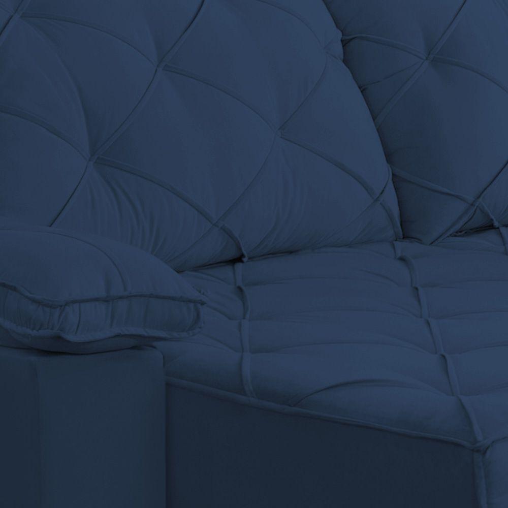 Sofá Retrátil E Reclinável 2,70m Clara | Conforto Premium E Design Elegante | Lansof Brasil Cores Azul Marinho - 7