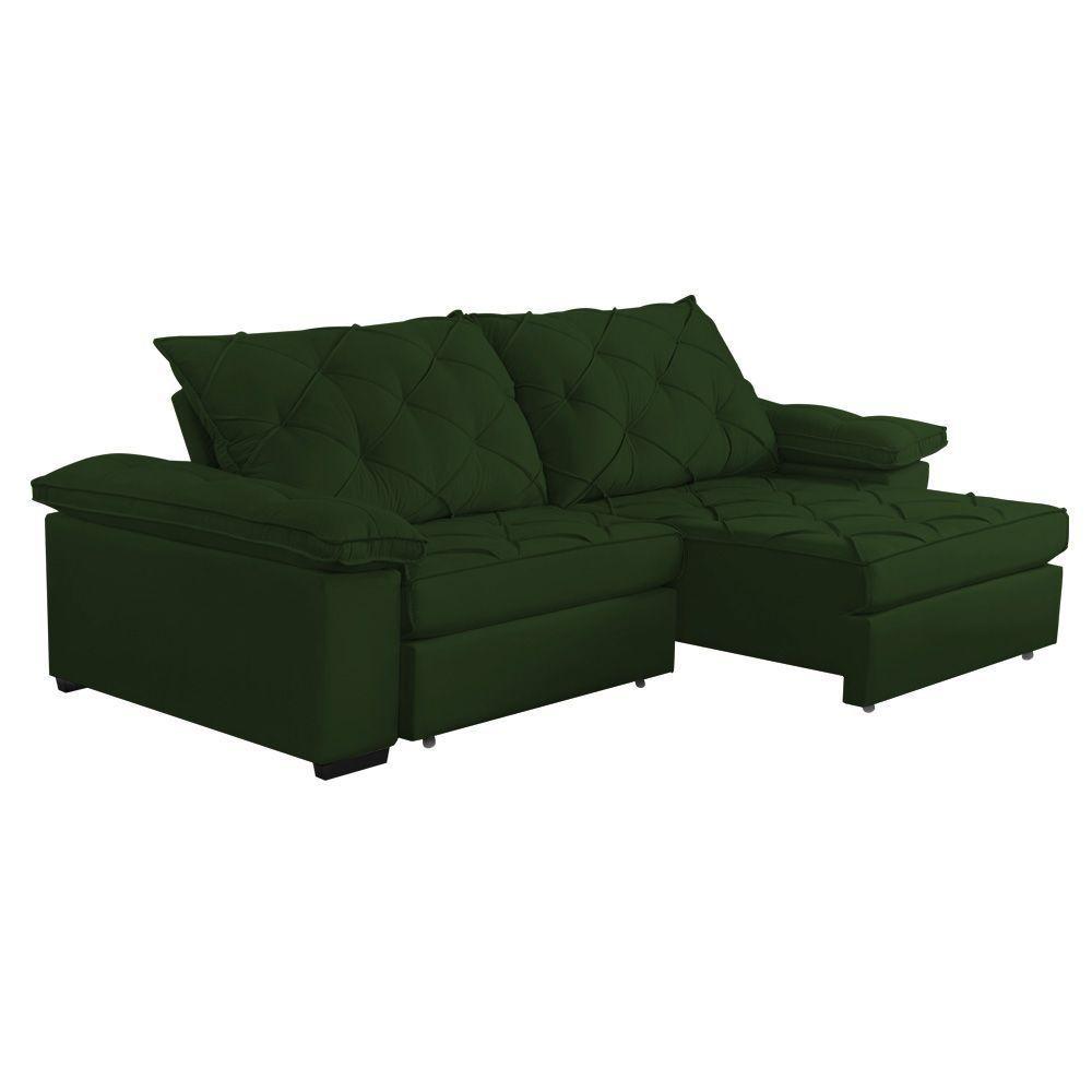 Sofá Retrátil E Reclinável 2,70m Clara | Conforto Premium E Design Elegante | Lansof Brasil Cores Verde - 3