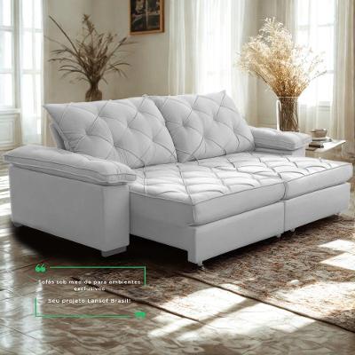 Sofá Retrátil E Reclinável 2,40m Clara | Conforto Premium E Design Elegante Cinza