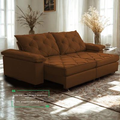 Sofá Retrátil E Reclinável 2,40m Clara | Conforto Premium E Design Elegante Terracota