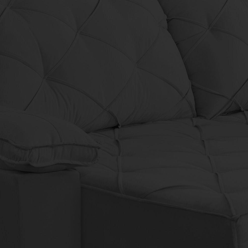 Sofá Retrátil E Reclinável 2,70m Clara | Conforto Premium E Design Elegante | Lansof Brasil Cores Preto - 5