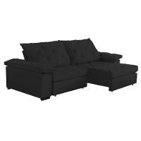 Sofá Retrátil E Reclinável 2,70m Clara | Conforto Premium E Design Elegante | Lansof Brasil Cores Preto - 3