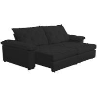 Sofá Retrátil E Reclinável 2,70m Clara | Conforto Premium E Design Elegante | Lansof Brasil Cores Preto