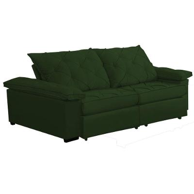 Sofá Retrátil E Reclinável 2,40m Clara | Conforto Premium E Design Elegante Verde