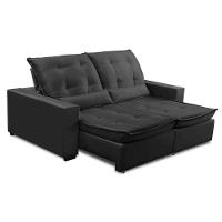 Sofa Retratil Reclinavel 2 Lugares 2,60m Atlantis Veludo Grafite Lansofbr - 3