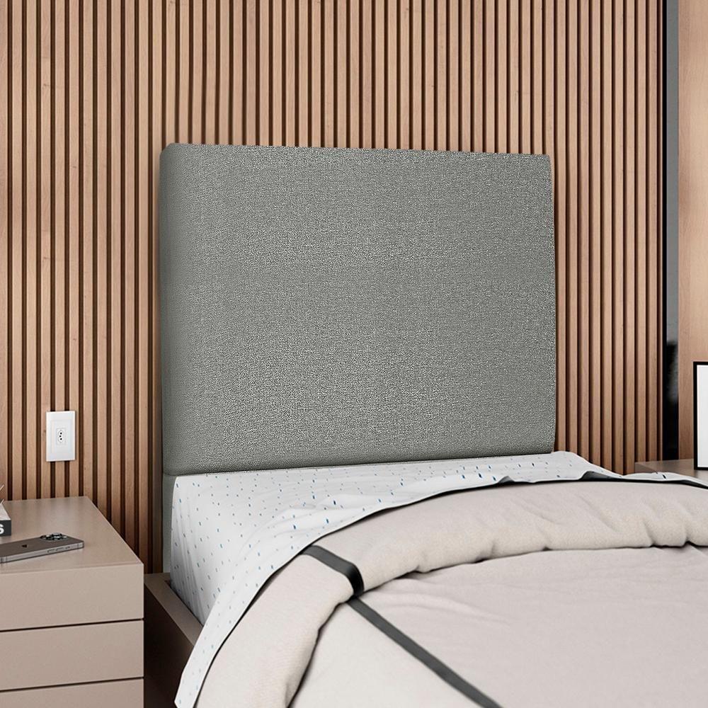 Cabeceira Solteiro 90 Cm Com Frame Luna Linho Cinza Escuro Artte Cinza Escuro - 2