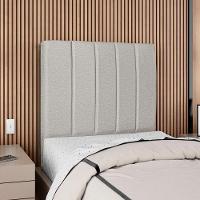 Cabeceira Solteiro 100 Cm Com Frame Dalia Linho Cinza Artte Cinza - 2